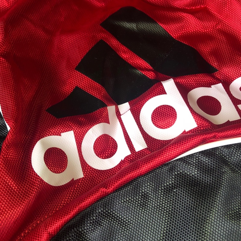 Adidas Drawstring Backpack Athletic Bag Red - Picture 3 of 8